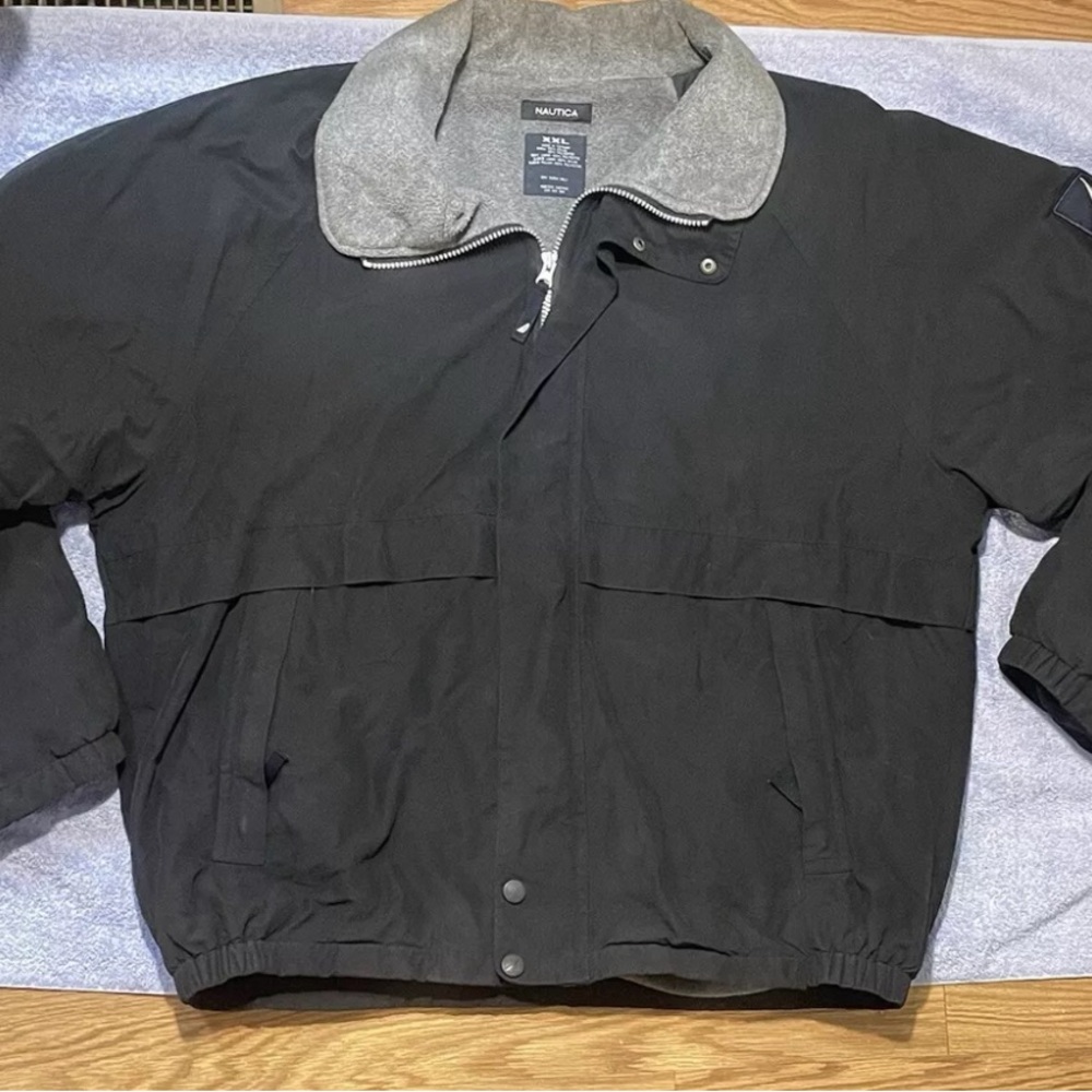 VTG Nautica NS-83 Men’s Black Bomber Jacket XXL Heavy Weight